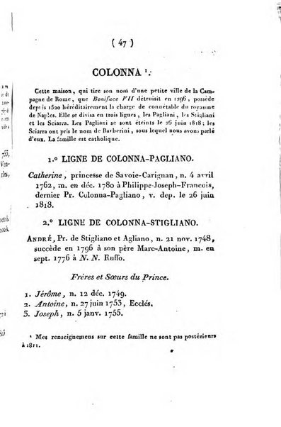 Annuaire généalogique et historique renfermant des détails sur toutes les Maisons Souveraine d'Europe