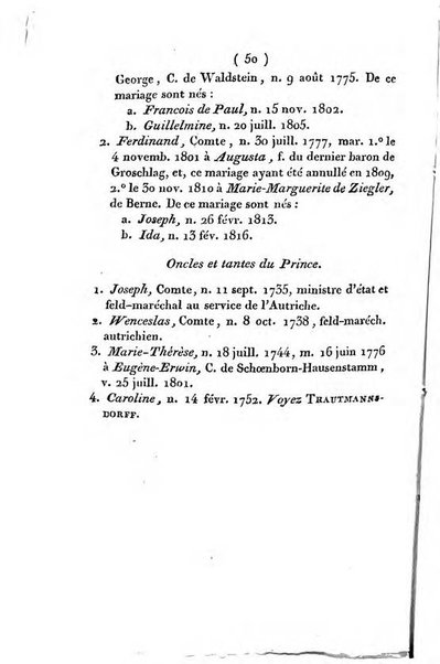 Annuaire généalogique et historique renfermant des détails sur toutes les Maisons Souveraine d'Europe