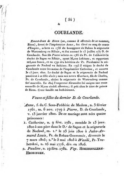 Annuaire généalogique et historique renfermant des détails sur toutes les Maisons Souveraine d'Europe