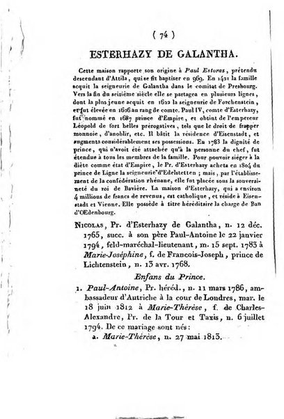 Annuaire généalogique et historique renfermant des détails sur toutes les Maisons Souveraine d'Europe