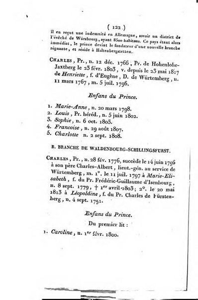 Annuaire généalogique et historique renfermant des détails sur toutes les Maisons Souveraine d'Europe