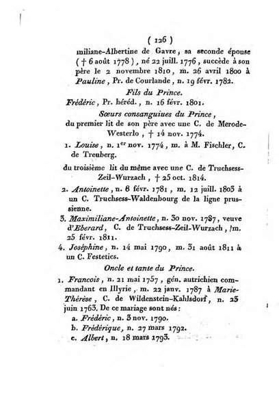 Annuaire généalogique et historique renfermant des détails sur toutes les Maisons Souveraine d'Europe