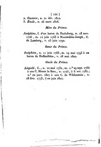 Annuaire généalogique et historique renfermant des détails sur toutes les Maisons Souveraine d'Europe