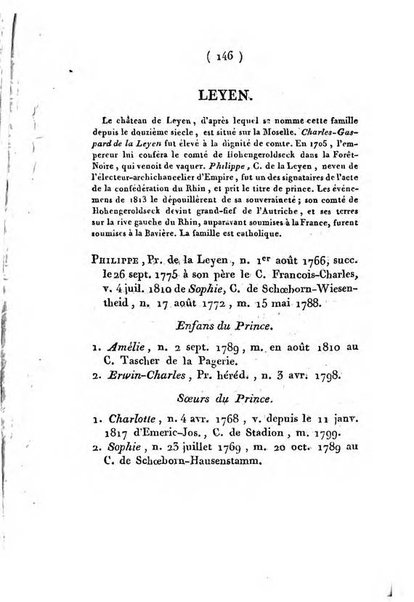 Annuaire généalogique et historique renfermant des détails sur toutes les Maisons Souveraine d'Europe