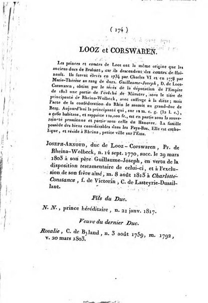 Annuaire généalogique et historique renfermant des détails sur toutes les Maisons Souveraine d'Europe