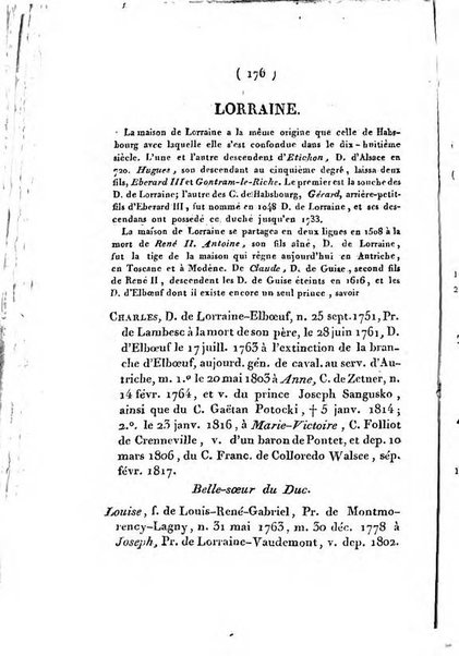 Annuaire généalogique et historique renfermant des détails sur toutes les Maisons Souveraine d'Europe