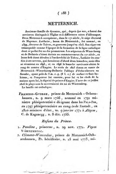 Annuaire généalogique et historique renfermant des détails sur toutes les Maisons Souveraine d'Europe