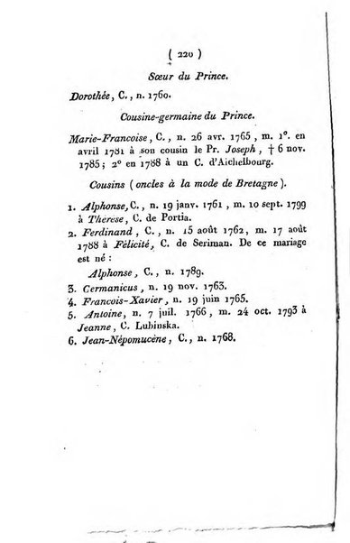 Annuaire généalogique et historique renfermant des détails sur toutes les Maisons Souveraine d'Europe