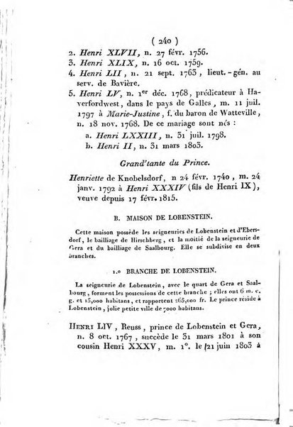 Annuaire généalogique et historique renfermant des détails sur toutes les Maisons Souveraine d'Europe