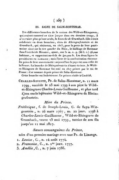 Annuaire généalogique et historique renfermant des détails sur toutes les Maisons Souveraine d'Europe