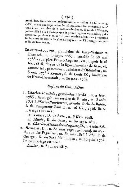 Annuaire généalogique et historique renfermant des détails sur toutes les Maisons Souveraine d'Europe