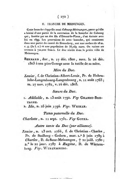 Annuaire généalogique et historique renfermant des détails sur toutes les Maisons Souveraine d'Europe