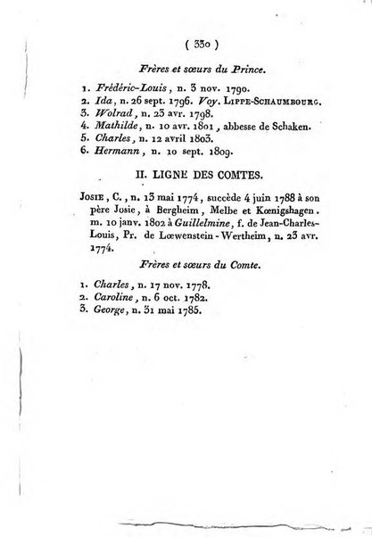 Annuaire généalogique et historique renfermant des détails sur toutes les Maisons Souveraine d'Europe