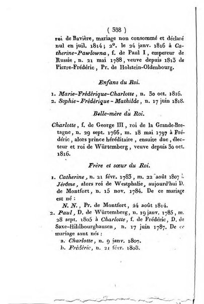 Annuaire généalogique et historique renfermant des détails sur toutes les Maisons Souveraine d'Europe