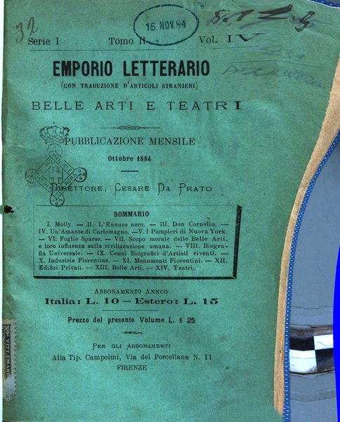 Emporio letterario delle arti e teatro con traduzione di articoli stranieri