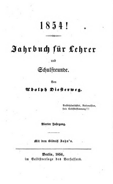 Jahrbuch fur Lehrer und Schulfreunde