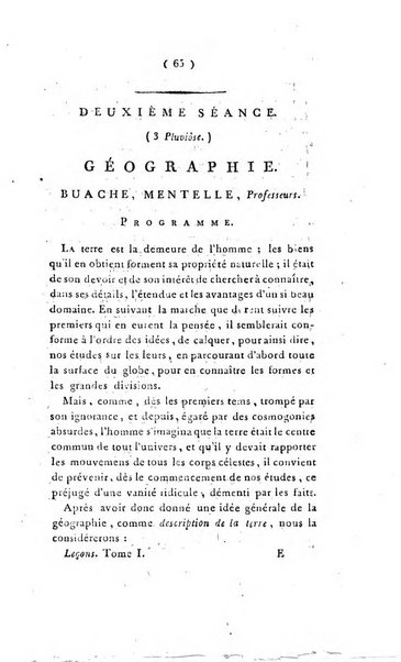 Seances des ecoles normales recueillies par des stenographes et revues par les professeurs. Premiere Partie. Lecons