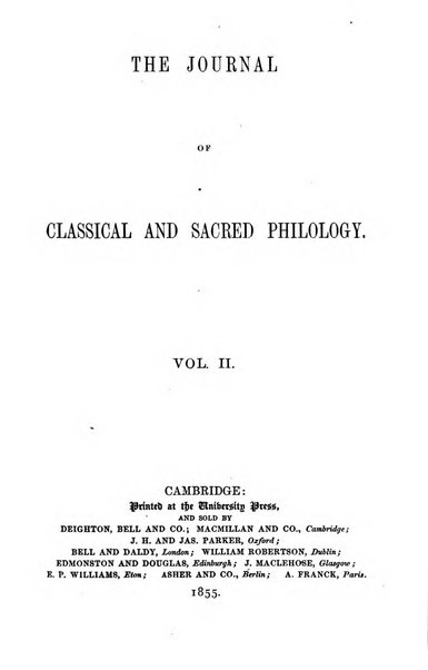 The journal of classical and sacred philology