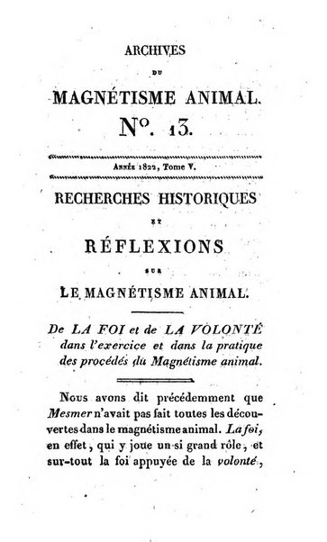 Archives du magnétisme animal