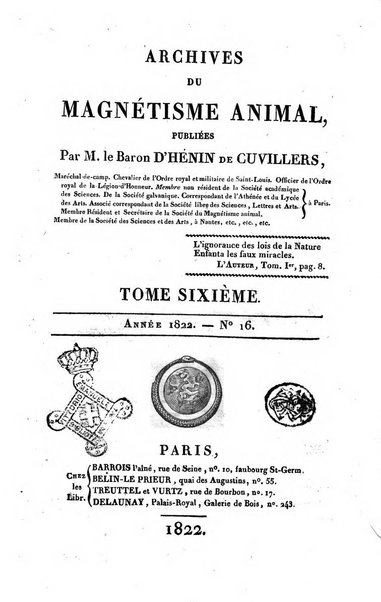 Archives du magnétisme animal