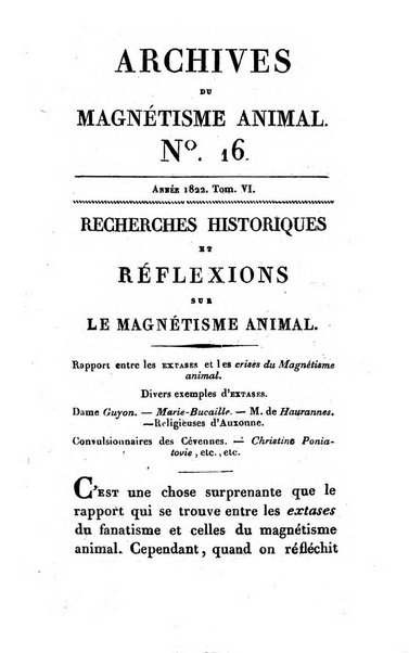 Archives du magnétisme animal