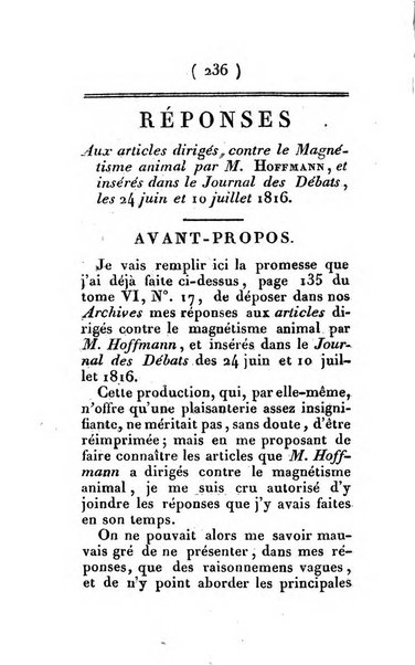 Archives du magnétisme animal