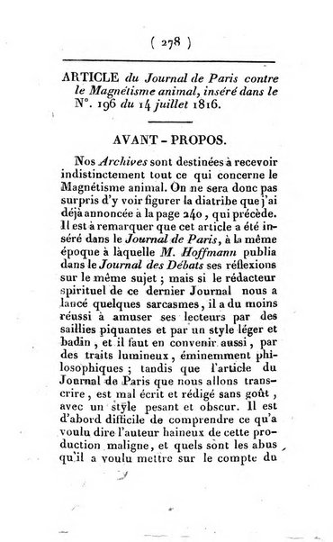 Archives du magnétisme animal