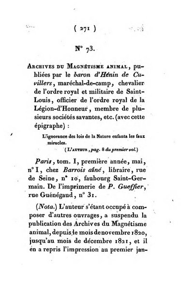 Archives du magnétisme animal