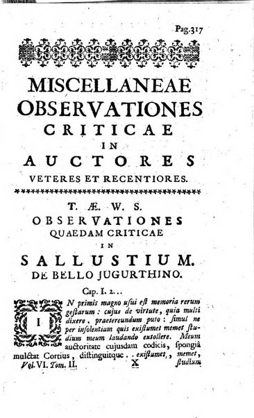 Miscellaneae observationes criticae in auctores veteres et recentiores ab eruditis Britannis..