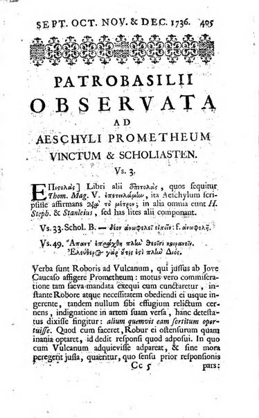 Miscellaneae observationes criticae in auctores veteres et recentiores ab eruditis Britannis..