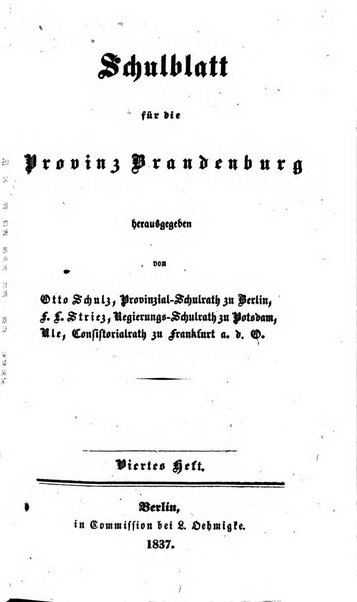 Schulblatt fur die Provinz Brandeburg