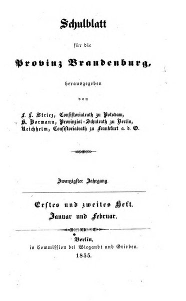 Schulblatt fur die Provinz Brandeburg