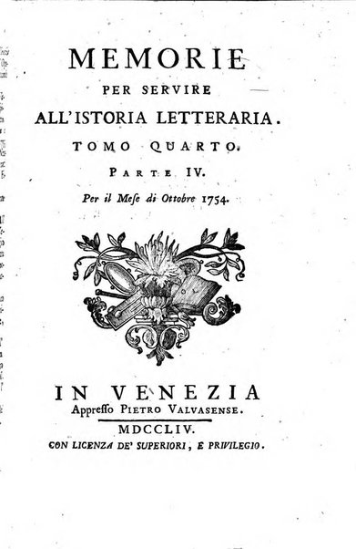 Memorie per servire all'istoria letteraria