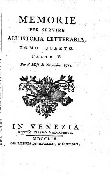 Memorie per servire all'istoria letteraria