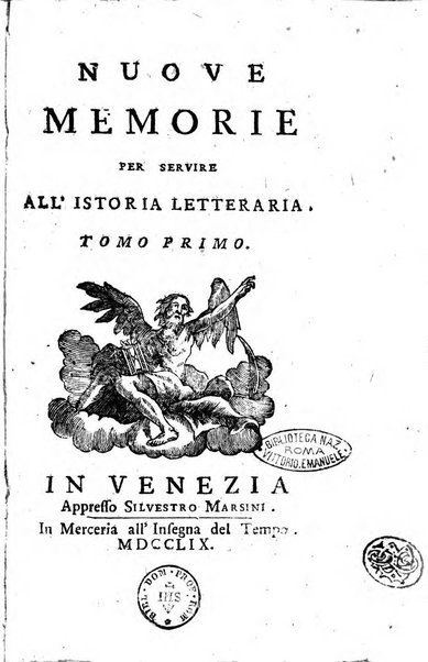 Nuove memorie per servire all'istoria letteraria