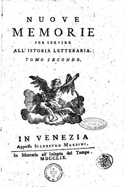 Nuove memorie per servire all'istoria letteraria