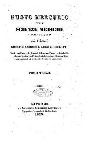 Nuovo Mercurio delle scienze mediche