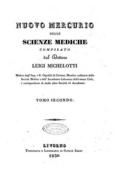 Nuovo Mercurio delle scienze mediche