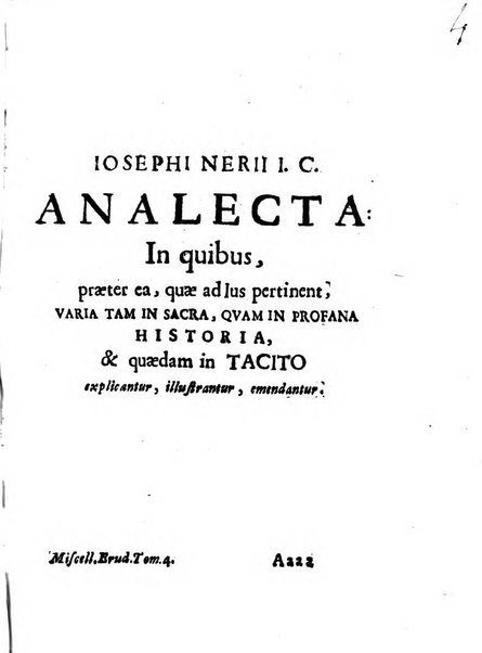 Miscellanea italica erudita