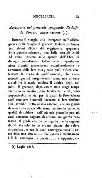 Lo spettatore lombardo, o sia Miscellanea scelta d'articoli di letteratura, di filosofia, di scienze scritti e successivamente pubblicati da Francesco Pezzi in vari giornali dal 1809 al 1821