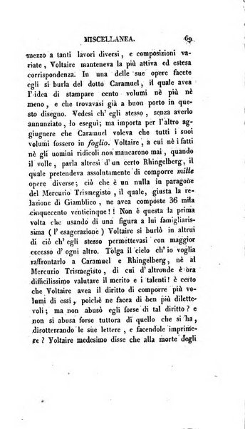 Lo spettatore lombardo, o sia Miscellanea scelta d'articoli di letteratura, di filosofia, di scienze scritti e successivamente pubblicati da Francesco Pezzi in vari giornali dal 1809 al 1821