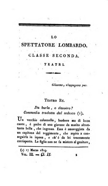 Lo spettatore lombardo, o sia Miscellanea scelta d'articoli di letteratura, di filosofia, di scienze scritti e successivamente pubblicati da Francesco Pezzi in vari giornali dal 1809 al 1821