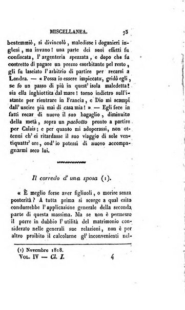 Lo spettatore lombardo, o sia Miscellanea scelta d'articoli di letteratura, di filosofia, di scienze scritti e successivamente pubblicati da Francesco Pezzi in vari giornali dal 1809 al 1821