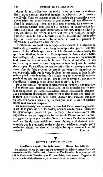 Moniteur de l'enseignement de la littérature et des sciences en Belgique