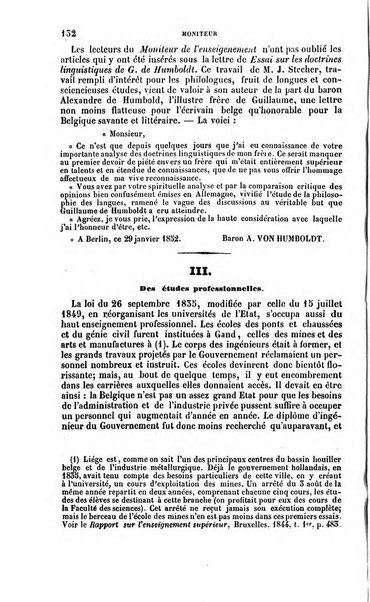 Moniteur de l'enseignement de la littérature et des sciences en Belgique