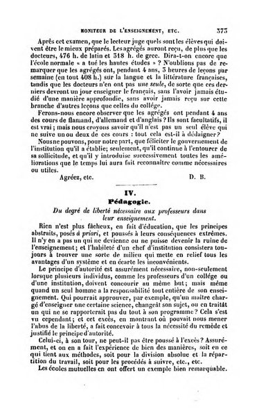 Moniteur de l'enseignement de la littérature et des sciences en Belgique