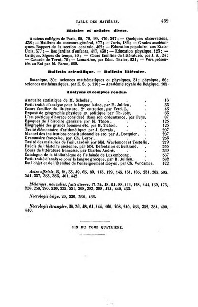 Moniteur de l'enseignement de la littérature et des sciences en Belgique