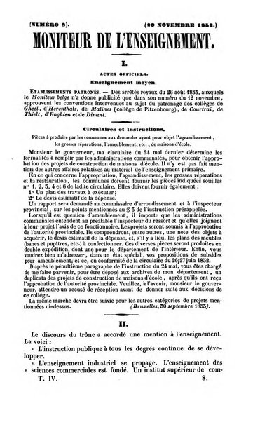 Moniteur de l'enseignement de la littérature et des sciences en Belgique