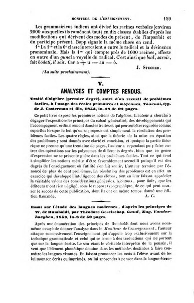 Moniteur de l'enseignement de la littérature et des sciences en Belgique