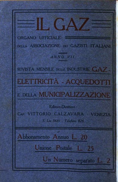 Indicatore tecnico commerciale delle Officine gas - elettricità - telefoni d'Italia